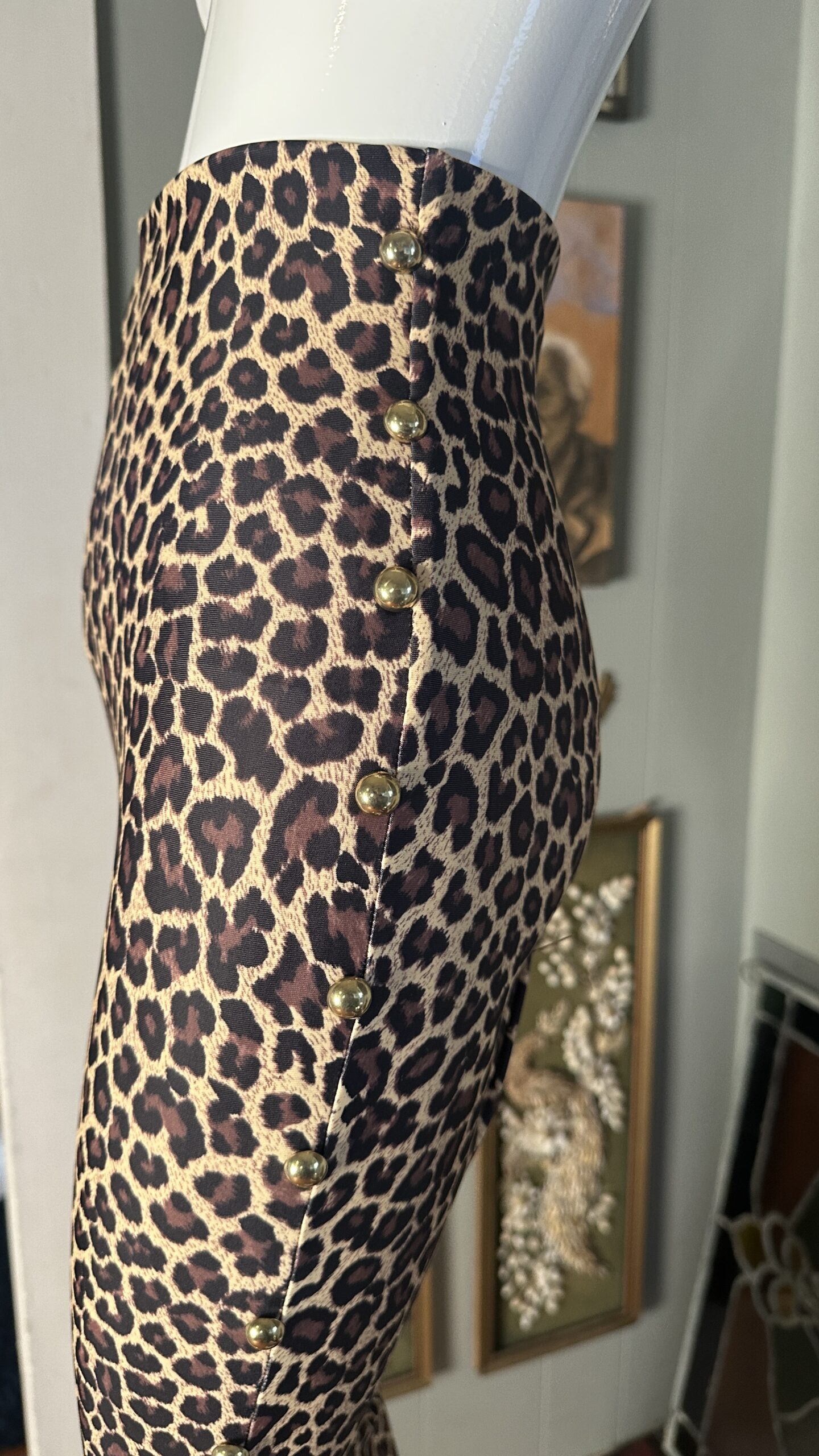 RTS +++ Medium Traditional in Baby Cheetah print with Gold Side Studs // Inseam 30 - Image 4