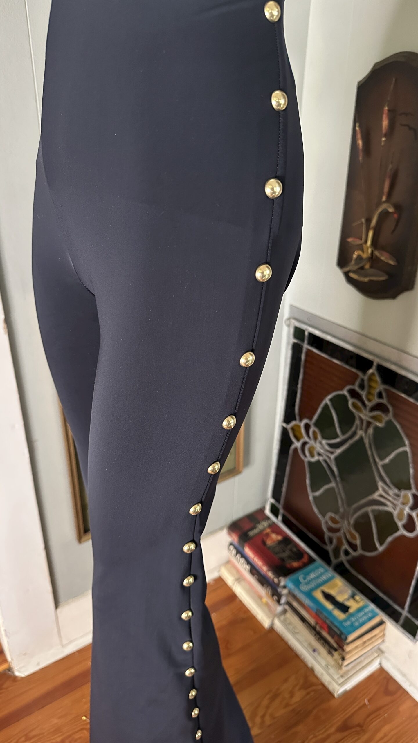 RTS +++ Medium Traditional in Skulptknit Black with Gold Side Studs // Inseam 36 - Image 2