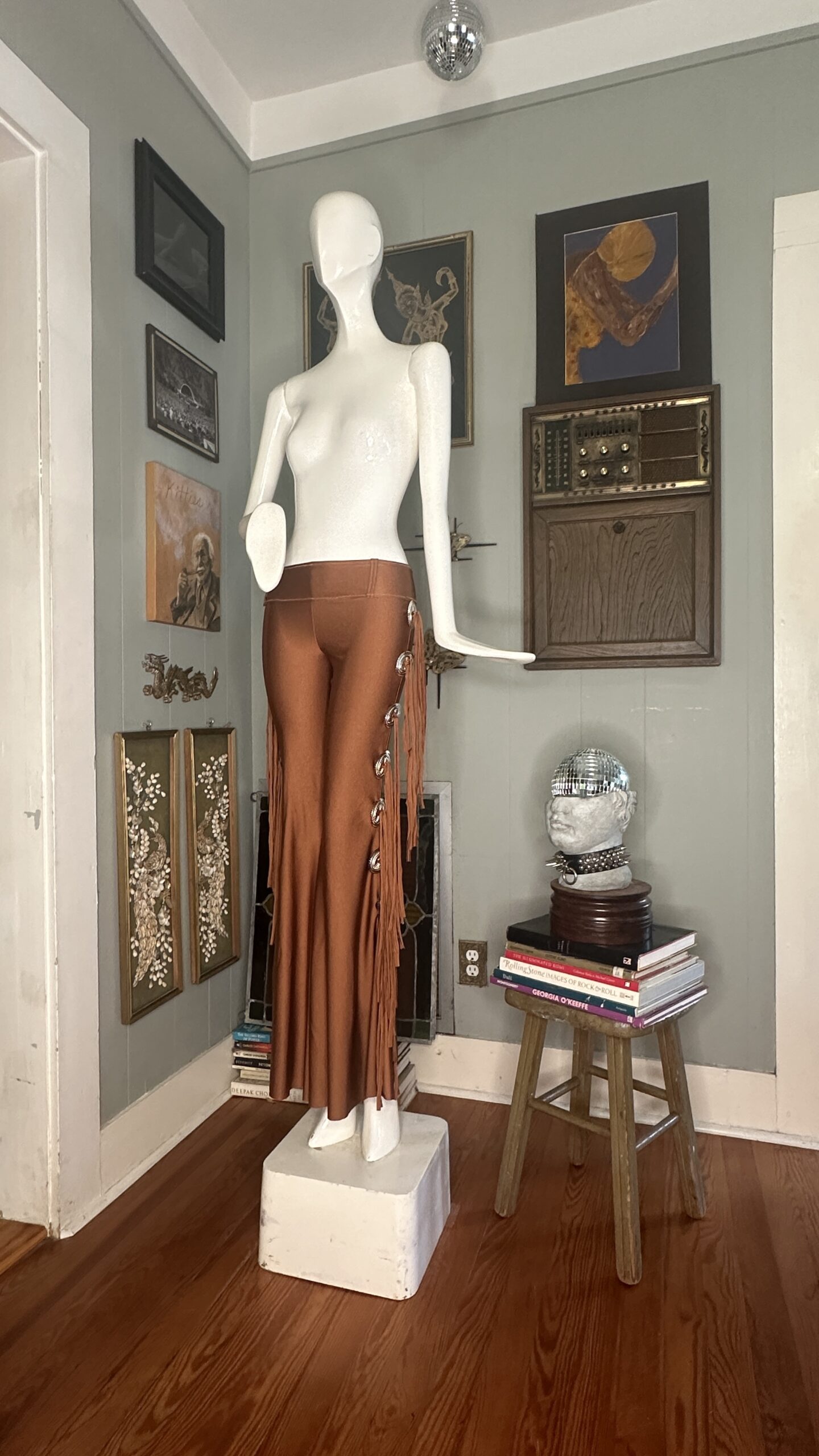 RTS +++ XSmall Low-Rise Pony Brown with Conchos & Xlong Fringe and Belt Loops // Inseam 31