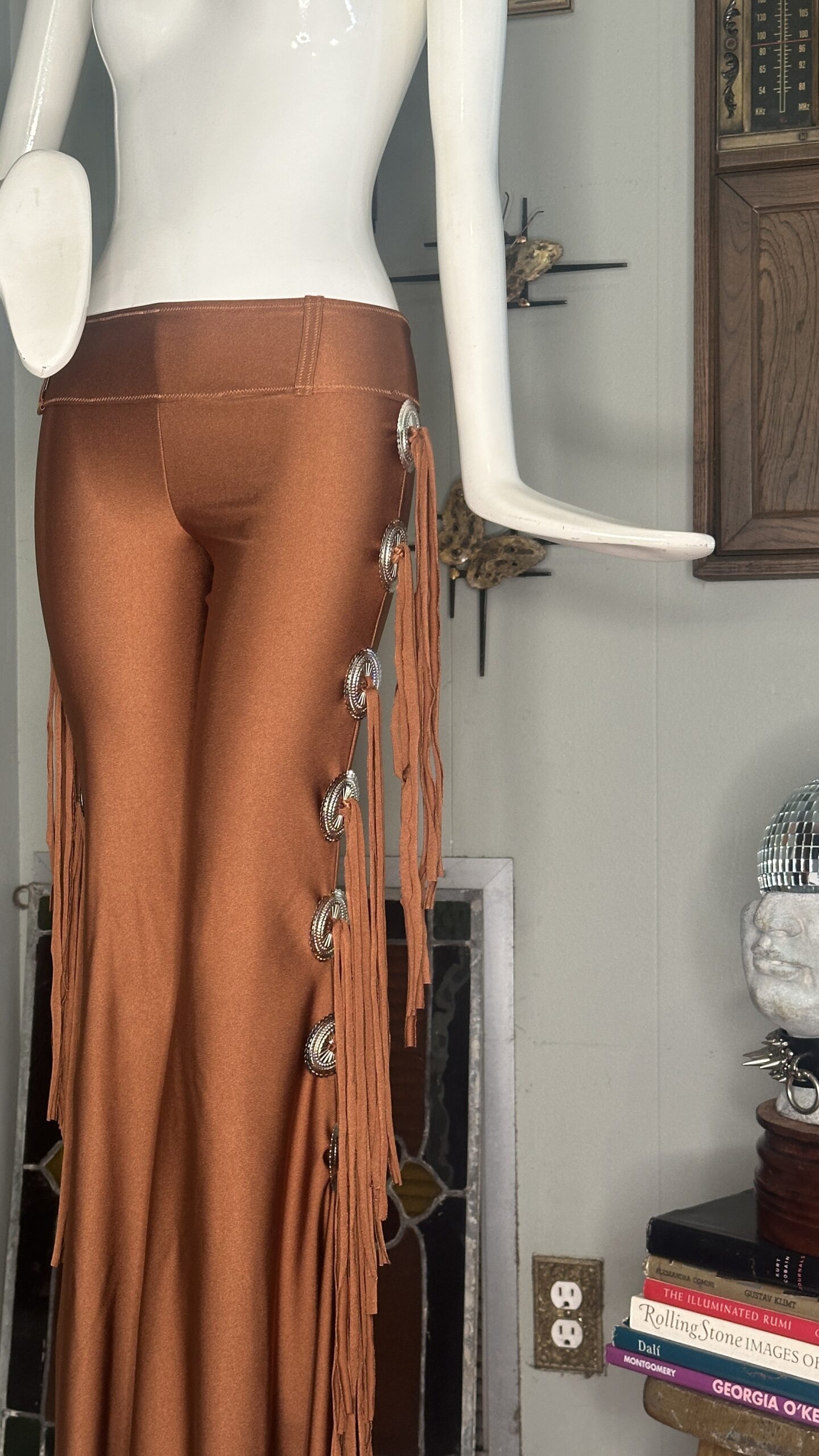 RTS +++ XSmall Low-Rise Pony Brown with Conchos & Xlong Fringe and Belt Loops // Inseam 31 - Image 4